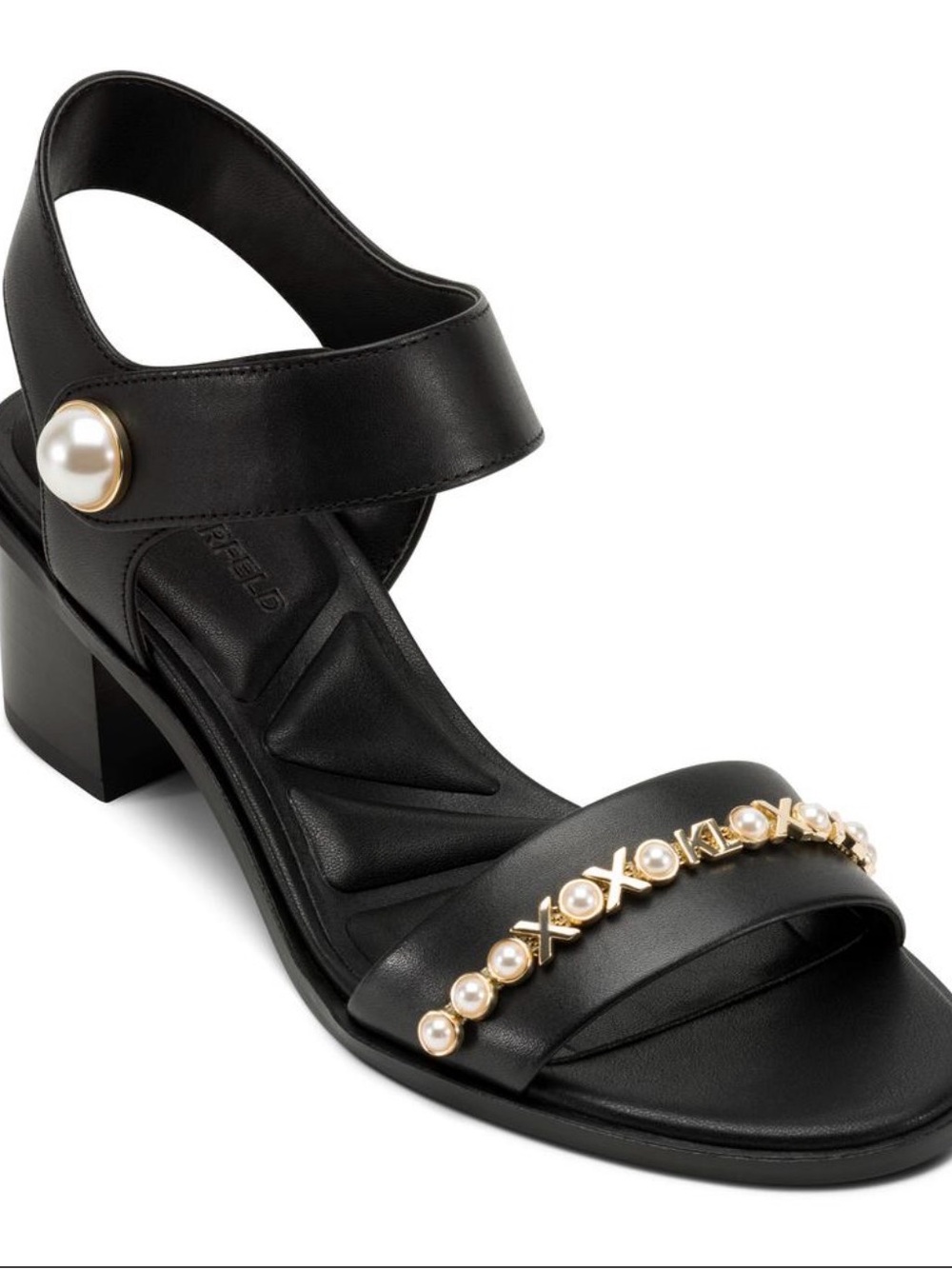 Karl Lagerfeld Paris Hemmy Sandal Black Leather Women’s size 7.5 NEW